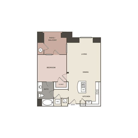 bedroom floor plan | luxury apartments in towson md | the mille brookhaven apartment